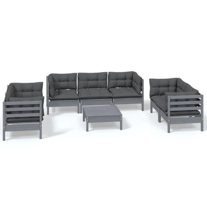 8-tlg. Garten-Lounge-Set mit Kissen Kiefer Massivholz