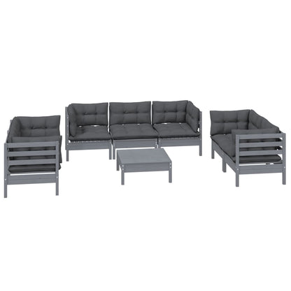 8-tlg. Garten-Lounge-Set mit Kissen Kiefer Massivholz