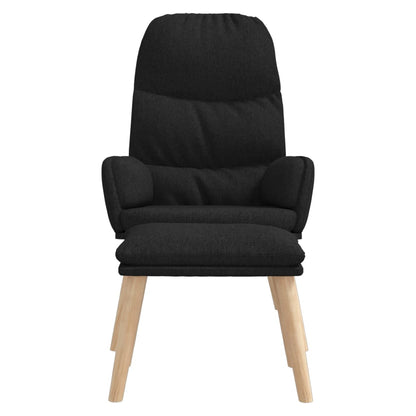 Relaxsessel mit Hocker Schwarz Stoff