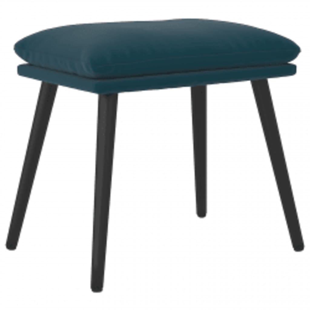 Relaxsessel mit Hocker Blau Samt