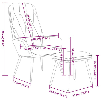 Relaxsessel mit Hocker Blau Samt