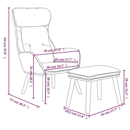 Relaxsessel mit Hocker Schwarz Stoff