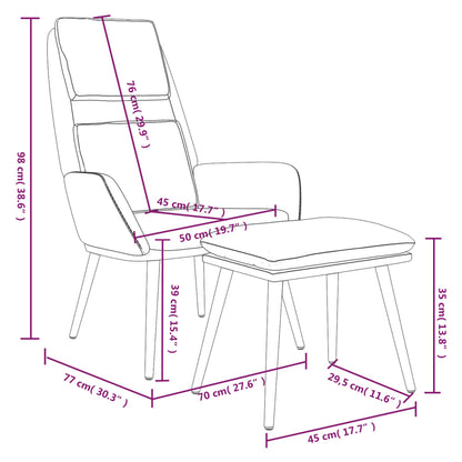 Relaxsessel mit Hocker Senfgelb Stoff