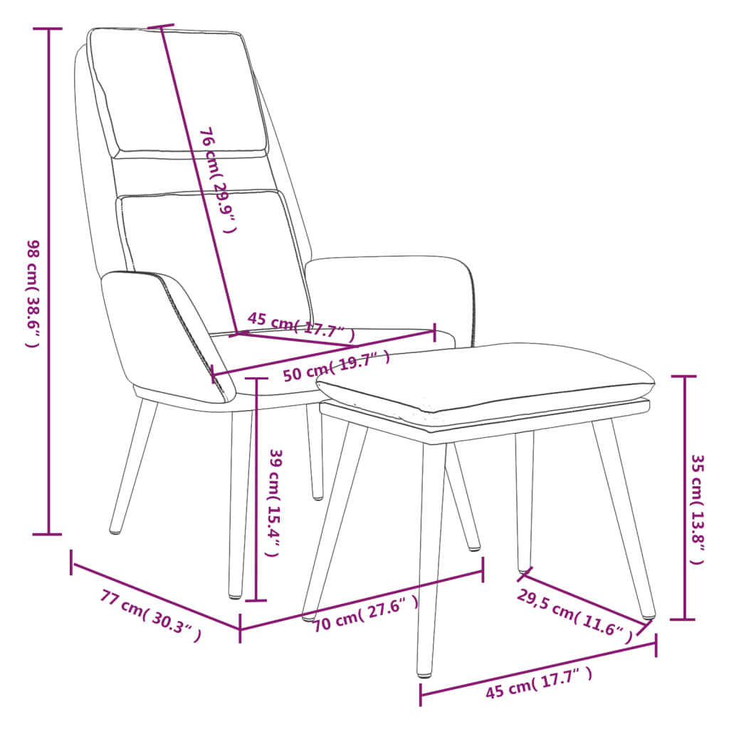 Relaxsessel mit Hocker Taupe Stoff