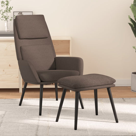 Relaxsessel mit Hocker Taupe Stoff