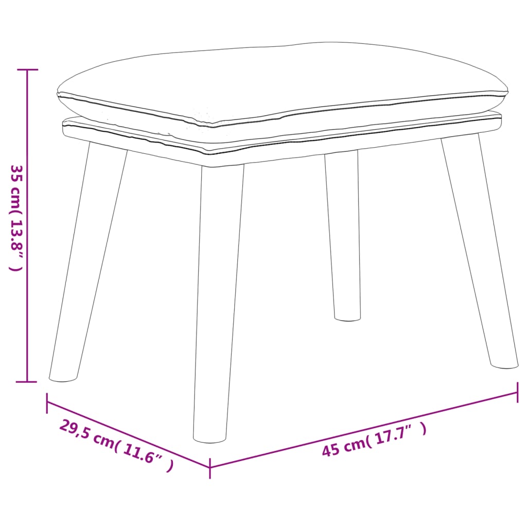 Relaxsessel mit Hocker Dunkelgrau Samt