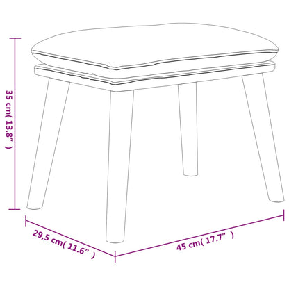 Relaxsessel mit Hocker Dunkelgrau Samt