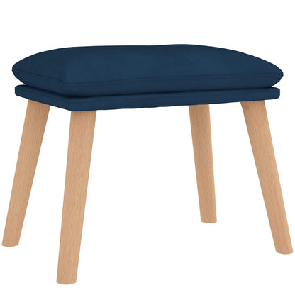 Relaxsessel mit Hocker Blau Samt