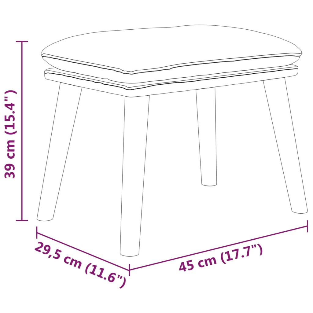 Relaxsessel mit Hocker Schwarz Stoff