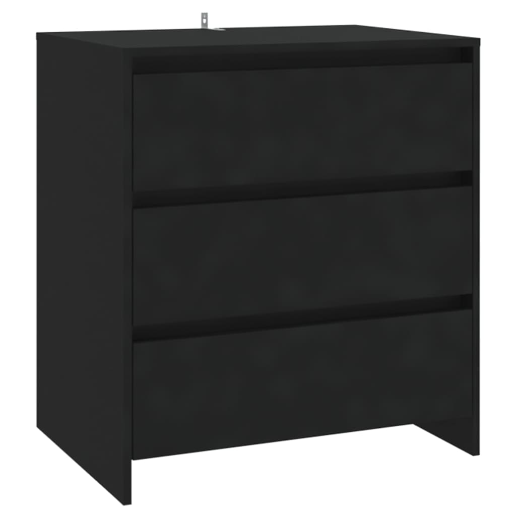 2-tlg. Sideboard Schwarz Holzwerkstoff