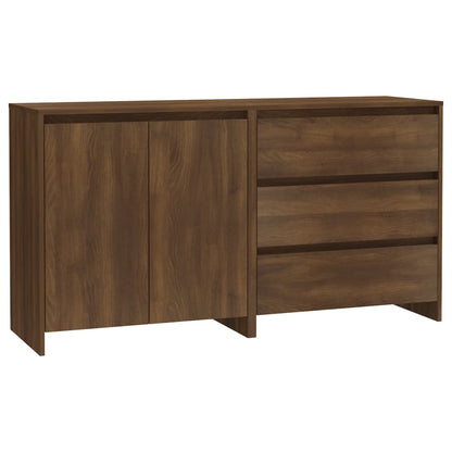 2-tlg. Sideboard Braun Eiche-Optik Holzwerkstoff