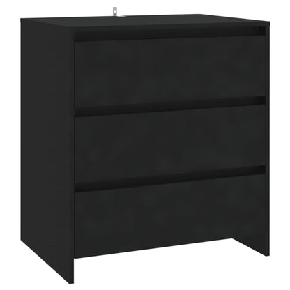 3-tlg. Sideboard Schwarz Holzwerkstoff