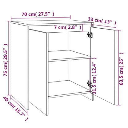 3-tlg. Sideboard Braun Eiche-Optik Holzwerkstoff