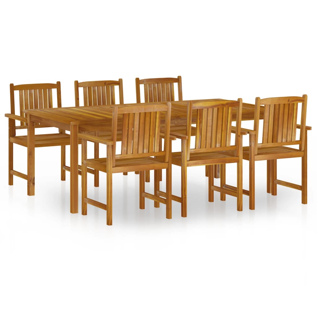 7-piece garden dining set solid acacia wood