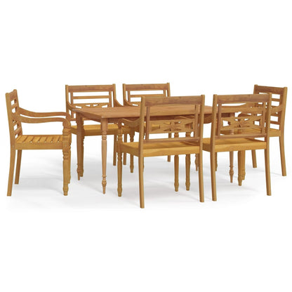 7-piece garden dining set solid teak