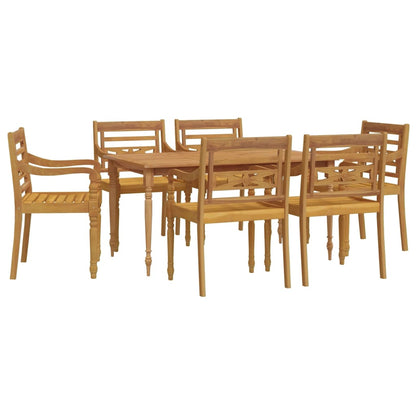 7-piece garden dining set solid teak