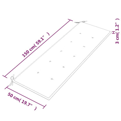 Batavia klupa s bordo jastukom 150 cm puno tikovino