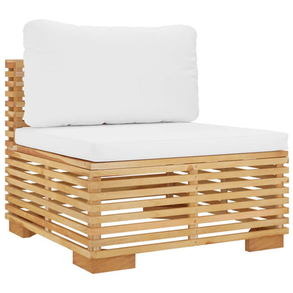 6-tlg. Garten-Lounge-Set mit Kissen Massivholz Teak