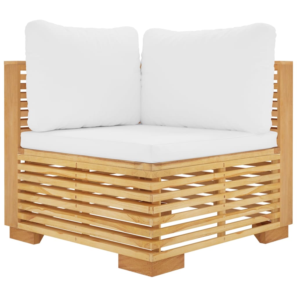 10-tlg. Garten-Lounge-Set mit Kissen Massivholz Teak