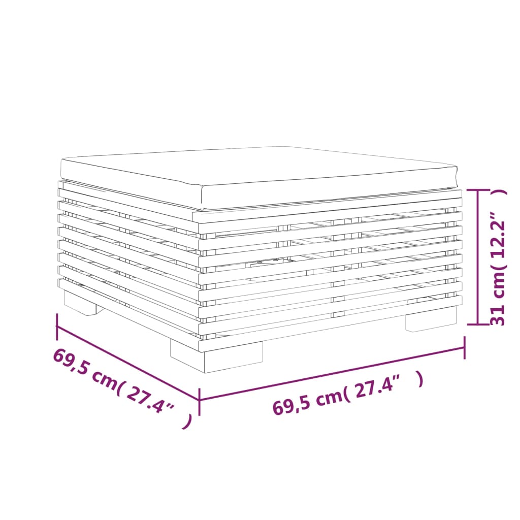 10-tlg. Garten-Lounge-Set mit Kissen Massivholz Teak