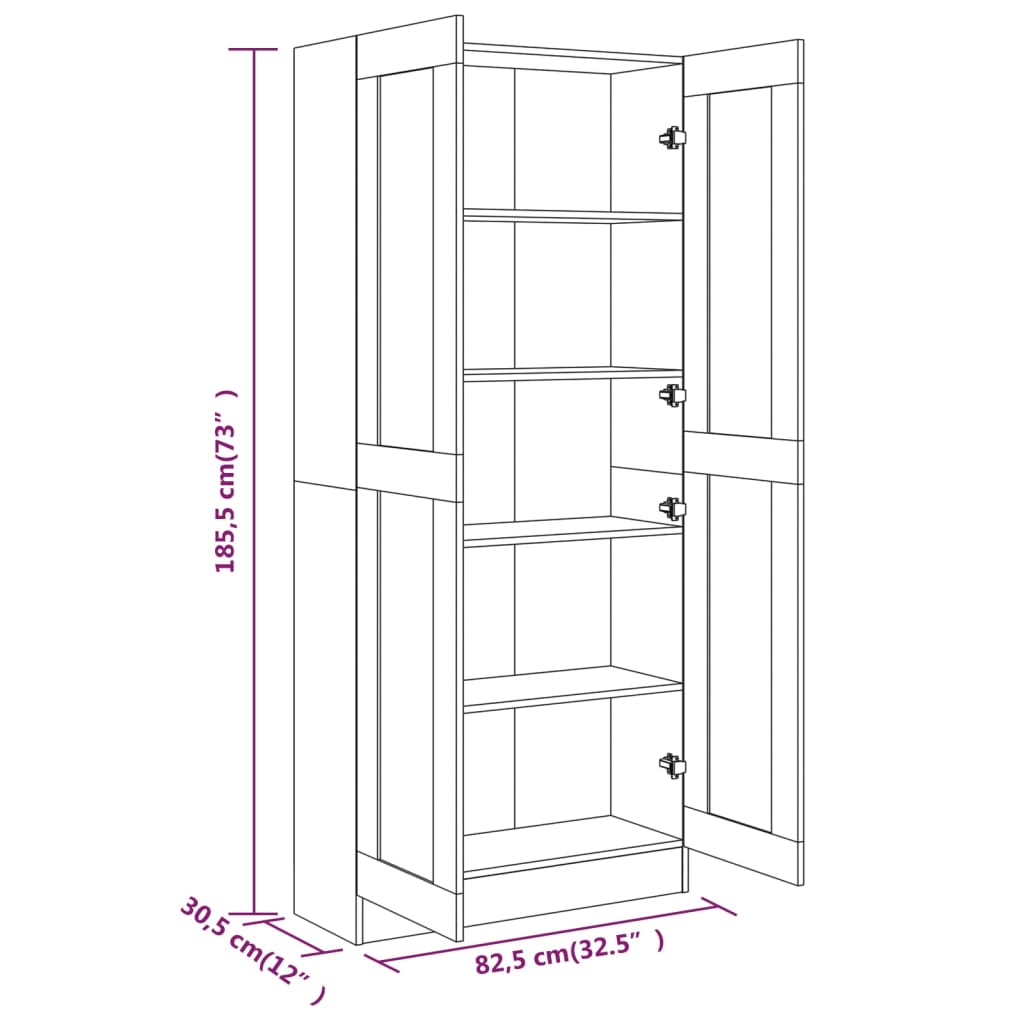 Polica za knjige izgled smeđeg hrasta 82,5x30,5x185,5 cm materijal drvo