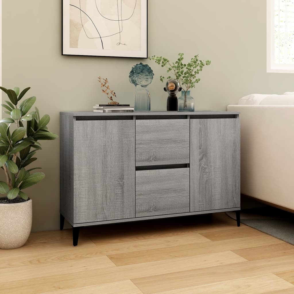 Sideboard Grau Sonoma 104x35x70 cm Holzwerkstoff