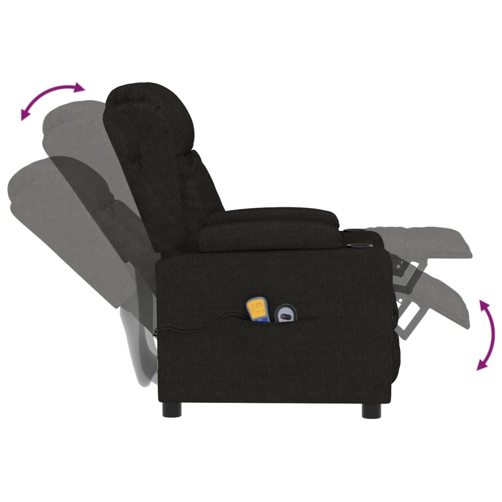 Massagesessel Elektrisch Schwarz Stoff