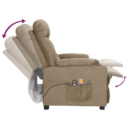 Massagesessel Elektrisch Taupe Stoff