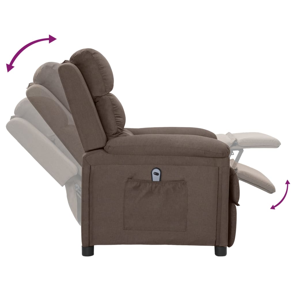 Relaxsessel Elektrisch Taupe Stoff