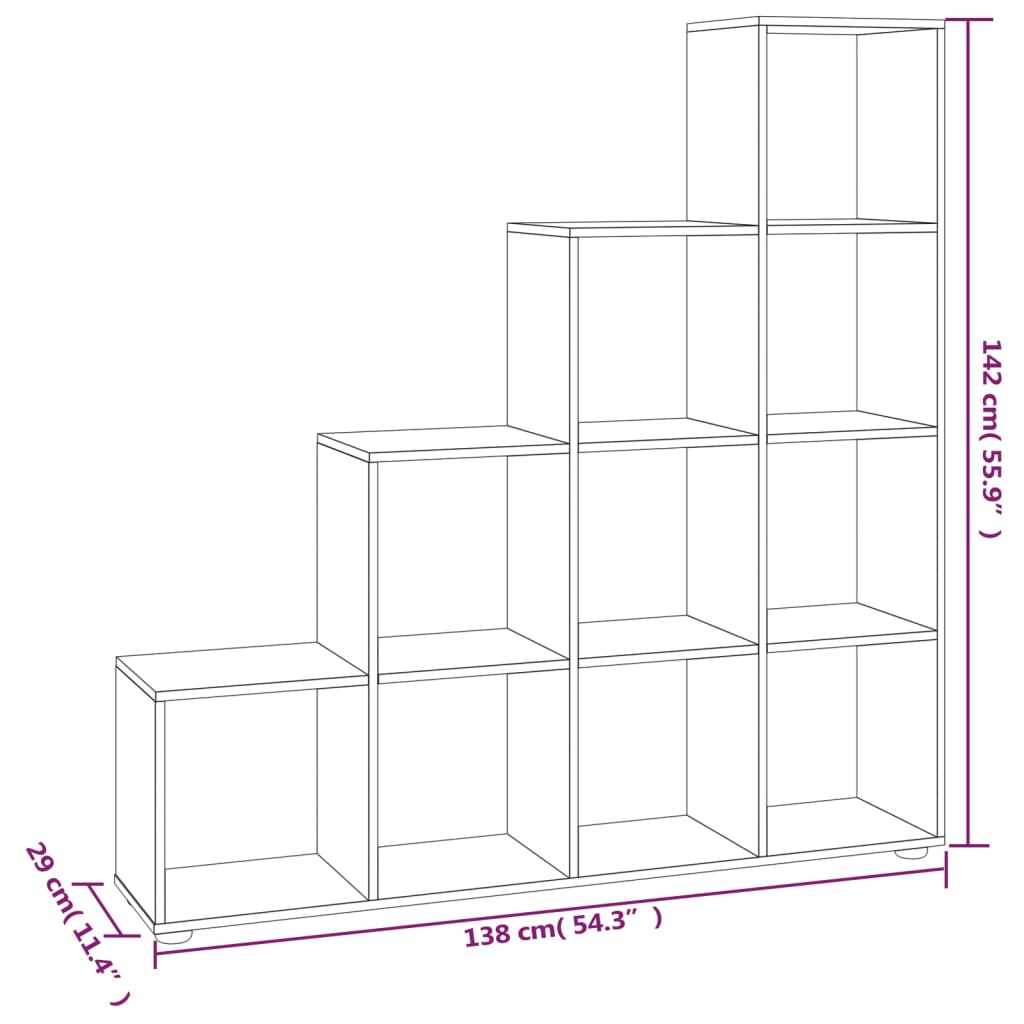 Polica za stepenice crna 142 cm drvo materijal