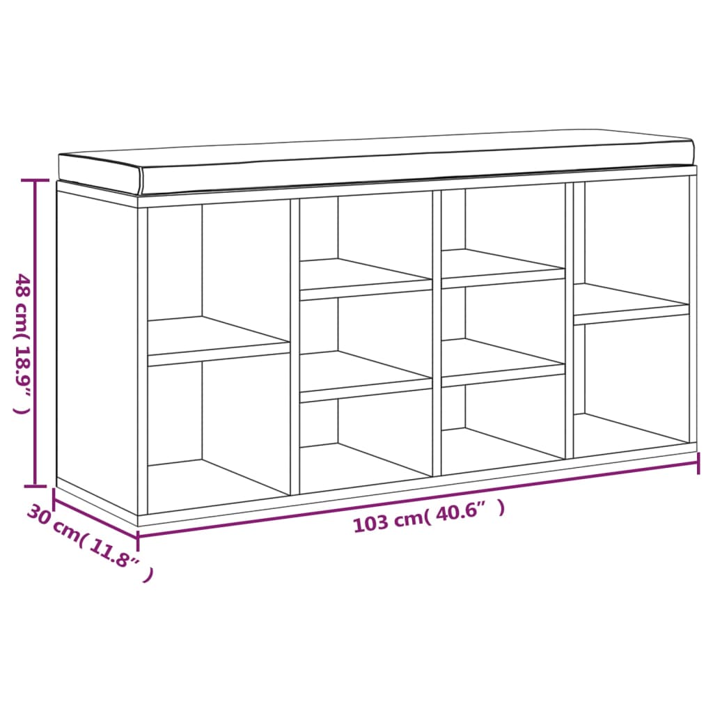 Schuhbank Hochglanz-Weiß 103x30x48 cm Holzwerkstoff