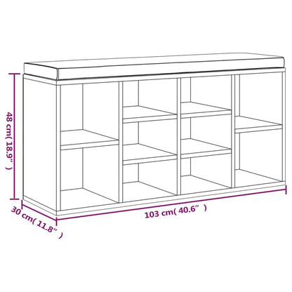 Schuhbank Hochglanz-Weiß 103x30x48 cm Holzwerkstoff