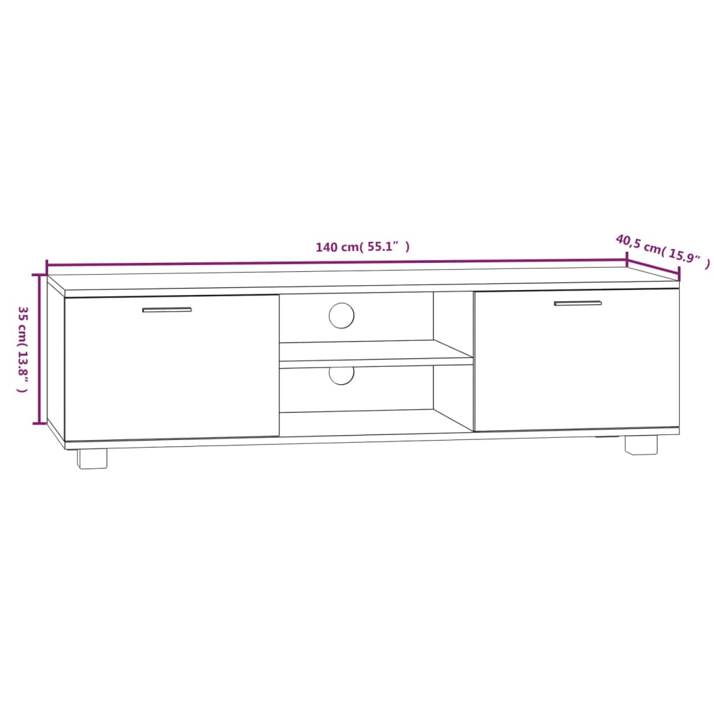 TV-Schrank Sonoma-Eiche 140x40,5x35 cm Holzwerkstoff