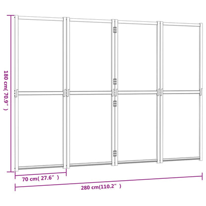 4-tlg. Raumteiler Cremeweiß 280x180 cm