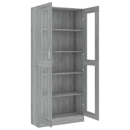 Display cabinet grey Sonoma 82.5x30.5x185.5 cm wood material