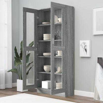 Display cabinet grey Sonoma 82.5x30.5x185.5 cm wood material