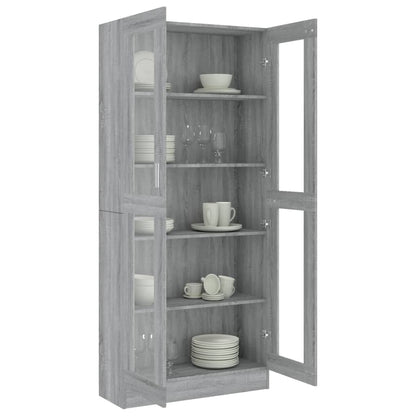 Display cabinet grey Sonoma 82.5x30.5x185.5 cm wood material