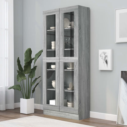 Display cabinet grey Sonoma 82.5x30.5x185.5 cm wood material