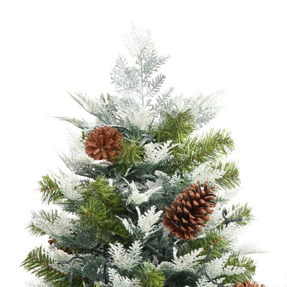 Weihnachtsbaum mit Beleuchtung und Kiefernzapfen Grün 195 cm