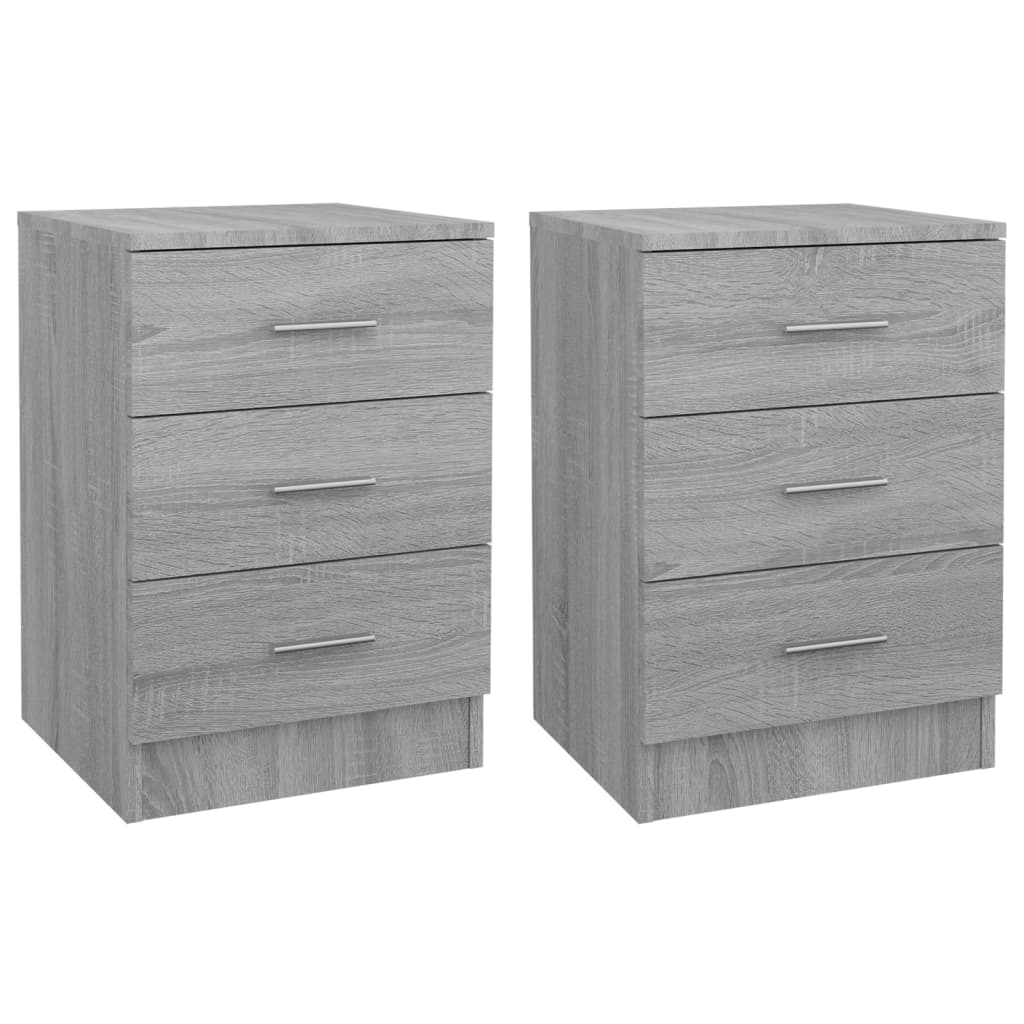 Nachttische 2 Stk. Grau Sonoma 38x35x56 cm Holzwerkstoff