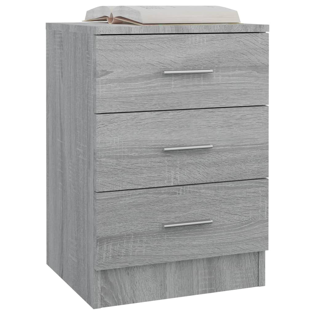 Nachttische 2 Stk. Grau Sonoma 38x35x56 cm Holzwerkstoff