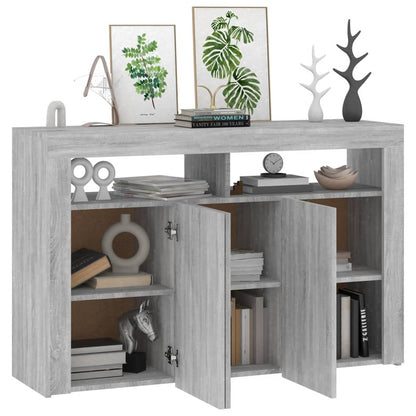 Sideboard mit LED-Beleuchtung Grau Sonoma 115,5x30x75 cm