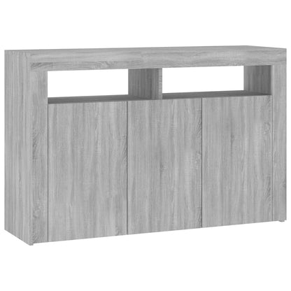 Sideboard mit LED-Beleuchtung Grau Sonoma 115,5x30x75 cm