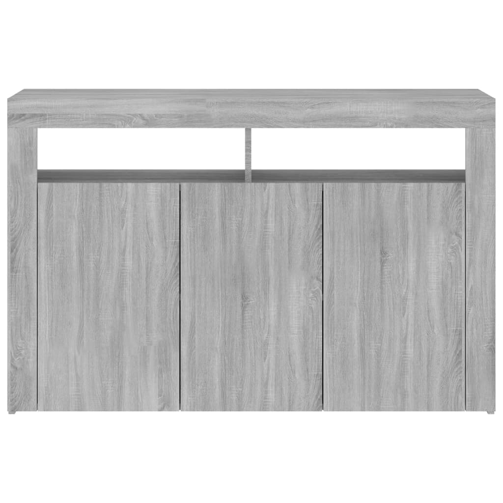 Sideboard mit LED-Beleuchtung Grau Sonoma 115,5x30x75 cm