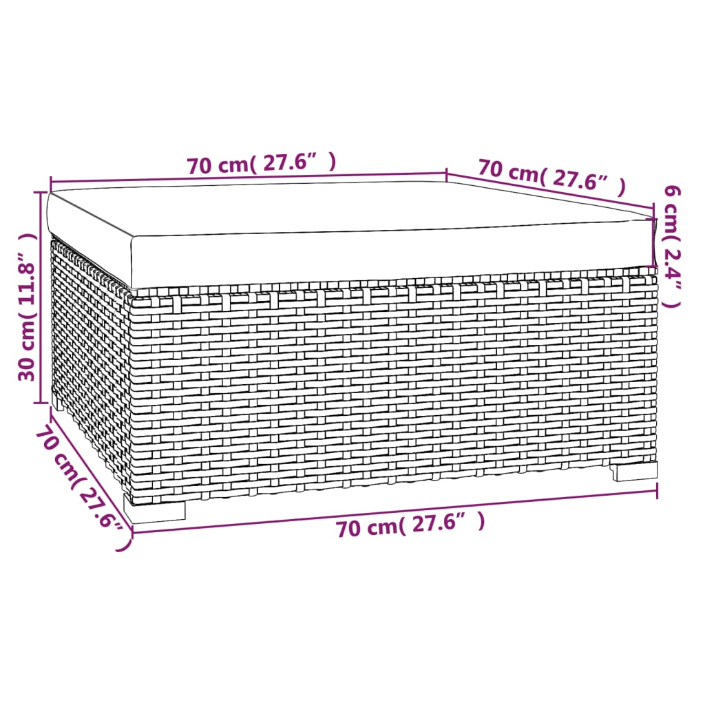 5-tlg. Garten-Lounge-Set mit Kissen Poly Rattan Grau