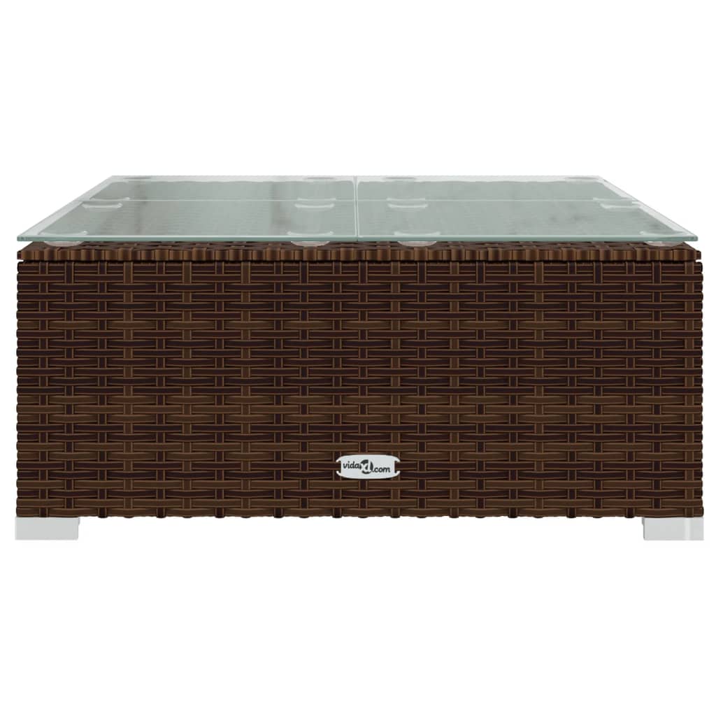 7-tlg. Garten-Lounge-Set mit Kissen Poly Rattan Braun