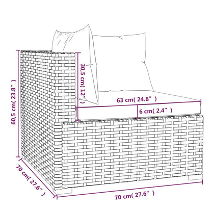 8-tlg. Garten-Lounge-Set mit Kissen Braun Poly Rattan