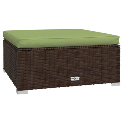 10-tlg. Garten-Lounge-Set mit Kissen Poly Rattan Braun