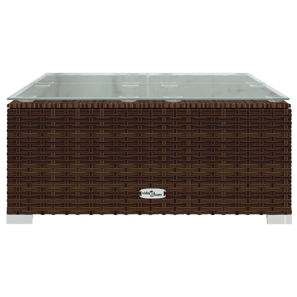 13-tlg. Garten-Lounge-Set mit Kissen Braun Poly Rattan