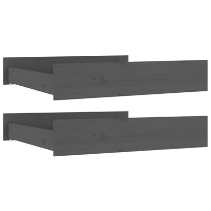 Bed drawers 2 pcs. Grey solid pine